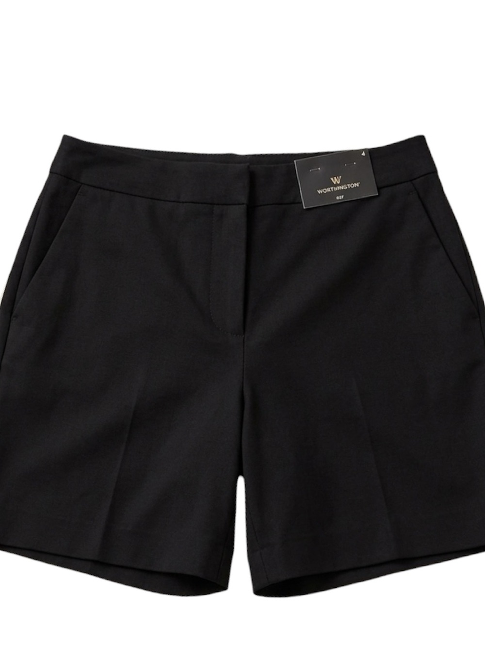 Worthington Shorts Womens Size 4 Black 97% Cotton 3% Spandex Reg $37 NWT